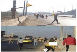 سلسلة بشرية لشباب ضد الانقلاب بالبصارطه بدمياط والامن يطلق عليهم الغاز والخرطوش