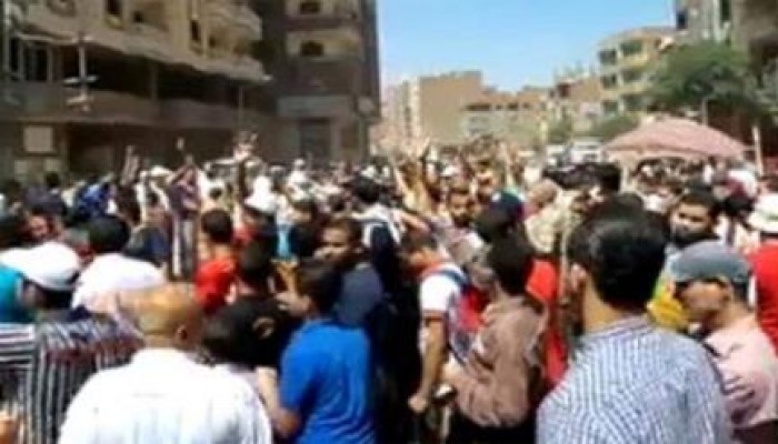 أهالي المنيب في مسيرة حاشدة ضد تهجير أهالي سيناء