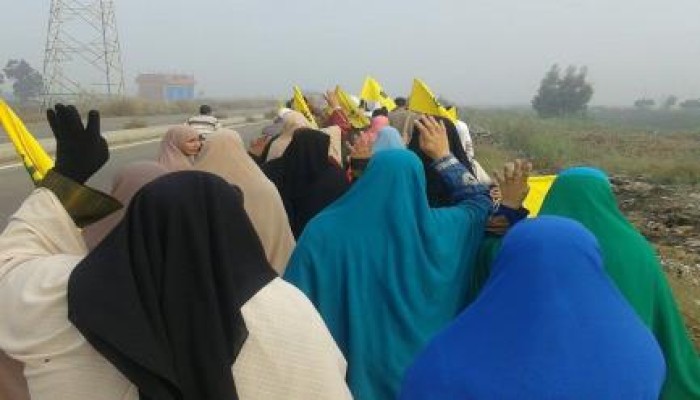 كفرالشيخ: سلسلة بشرية و مسيرة صباحية بمركز الرياض في بدايه اسبوع العسكر يبيع سيناء