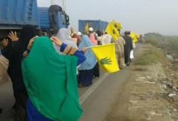 كفرالشيخ: سلسلة بشرية و مسيرة بمركز الرياض في بدايه اسبوع العسكر يبيع سيناء