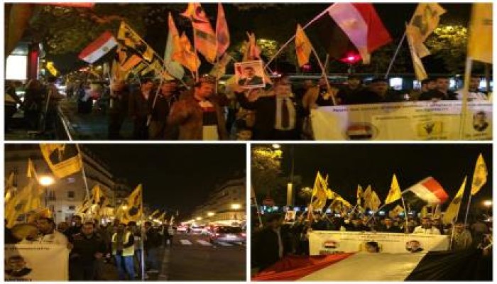الثوار المصريين الرافضين للانقلاب بفرنسا ينظمون مسيرة حاشدة بوسط باريس