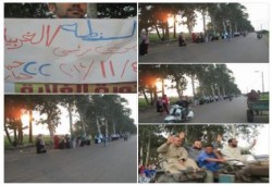 الغربية: سلسلة بشرية بالسنطة تندد بالانقلاب وقمع أهالي سيناء