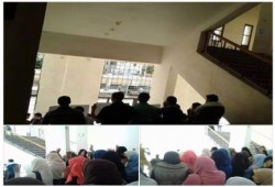 مسيرة لطلاب ضد الانقلاب بطب الازهر بدمياط الجديدة