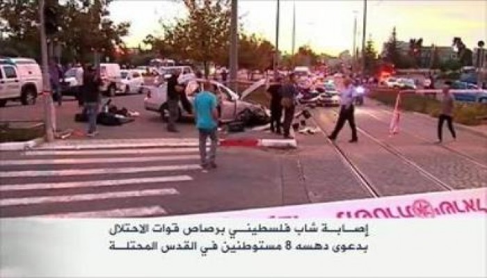 بالفيديو.. المشاهد الأولية لعملية الدهس في القدس