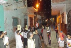 " دعم الشرعية بالعياط" يتظاهر رفضًا لـتهجير أهالي سيناء