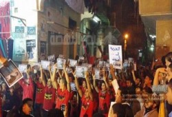 أولتراس ناهيا وبنى مجدول يشعلان مسيرة مؤيدى الشرعية بالمشاريخ والهتاف ضد العسكر