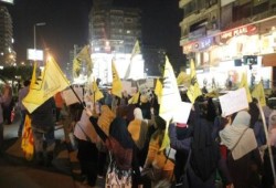 ثوار مدينة نصر ومصر الجديدة يهتفون في مسيرة حاشدة"اكتب على سور الحرية..لا للدولة العسكرية"