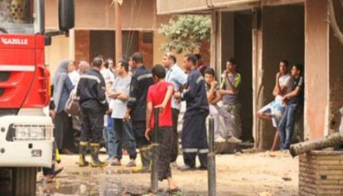 عهد السفاح : حريق هائل في برج اتصالات بالشيخ زايد