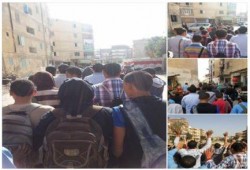 "طلاب ضد الانقلاب" بأبو المطامير يتظاهرون احتجاجا على تهجير أهالى سيناء