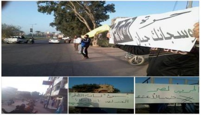 سلسلتان بشريتان ومسيرة بالدراجات البخارية بدمياط تضامنا مع انتفاضة السجون