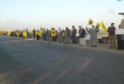 سلاسل بشرية ب‏فاقوس‬ تدعو للمشاركة في انتفاضة السجون