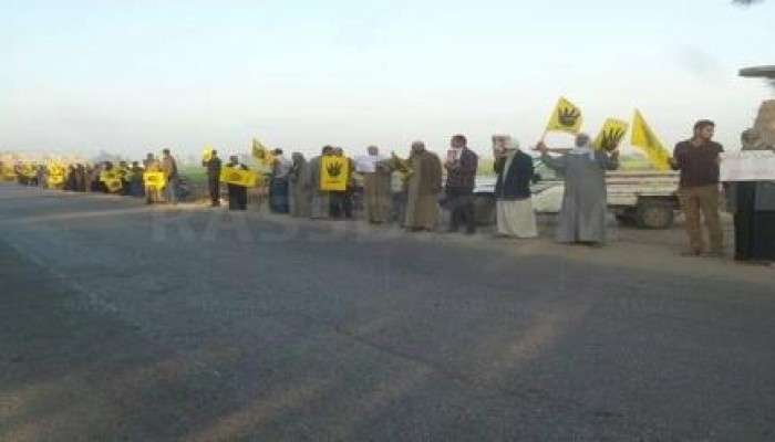 سلاسل بشرية ب‏فاقوس‬ تدعو للمشاركة في انتفاضة السجون