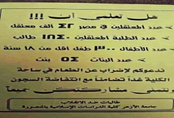 طالبات كلية دراسات اسلامية المنصورة يدعون للإضراب عن الطعام تضامنًا مع المعتقلين.