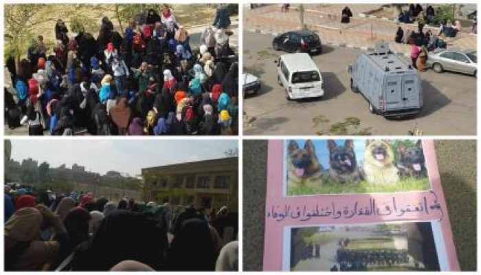 طالبات ضد الانقلاب أزهر القاهرة ينظمن وقفة في نفس مكان سحل الطالبه المنتقبه علي يد الأمن
