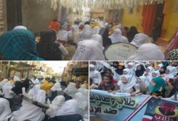 ‏بني سويف : مسيرة طلابية بالميمون تقودها شقيقة الشهيد عبدالله.