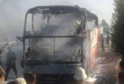 مجهولون يشعلون النيران في 3 أتوبيسات ببولاق الدكرور