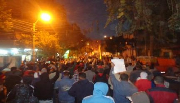 تظاهرة مسائية بمدينة بني سويف تندد بإقتحام قرية طنسا