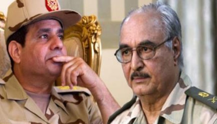 "حفتر" يعترف بدعم السيسي لمليشياته العسكرية
