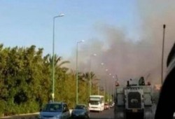 إندلاع حريق ضخم أمام مطار الغردقة الدولي