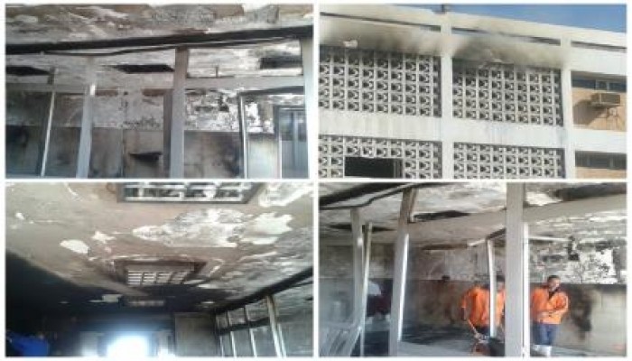 بالصور .. حريق هائل بمستشفي شركة مصر للألمونيوم نتيجة الإهمال