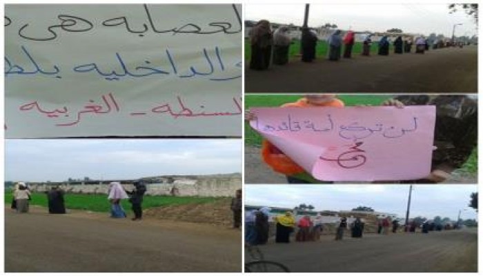 الغربية: سلسلة بشرية نسائية بالسنطة تندد بالانقلاب العسكري