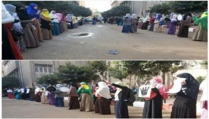 بالصور .. طالبات أزهر تفهنا ينظمن فاعلية مناهضة للانقلاب و تطالب بالإفراج عن المعتقلين