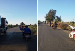 دمياط: مسيرة بالدراجات البخارية لثوار فارسكور