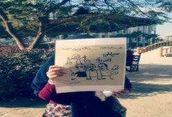 سلسلة بشرية لطلاب 6 أكتوبر احتجاجا على براءة المخلوع