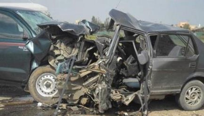 مصرع  4 أشخاص فى حادث تصادم بسوهاج