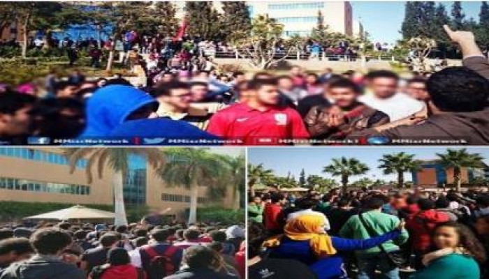 ثوار ‏الجامعة الألمانية يتظاهرون ضد الاحكام الصادرة بتبرئة مبارك و أعوانه