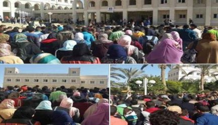 أعتداء أمن "أكاديمية الشروق" على تظاهرة طلابية منددة ببراءة ‏مبارك