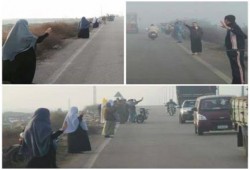 كفرالشيخ : ثوار الرياض ينظمون سلسلة بشرية رافضة للانقلاب رغم برودة الجو