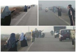 كفرالشيخ : ثوار الرياض ينظمون سلسلة بشرية رافضة للانقلاب رغم برودة الجو