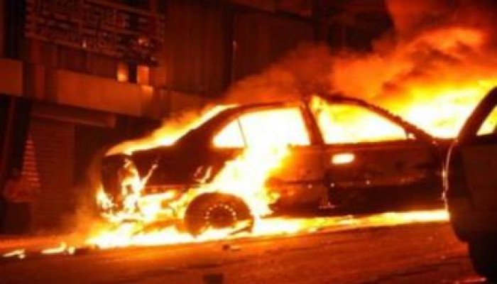 البحيرة : اضرام النار بسيارة أمين شرطة بالأمن الوطنى
