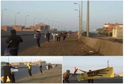 دمياط .. بالصور : سلسلة بشرية لثوار البصارطة بدمياط تطالب بالقصاص للشهداء