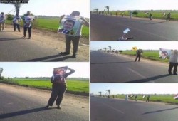 سلاسل بشرية صباحية  رافضة للانقلاب بالفيوم وكفر الشيخ