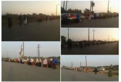 الغربية: سلسلة بشرية مناهضة للانقلاب بمركز السنطة