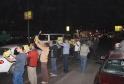 وقفة ليلية مفاجئة أمام مستشفى المقاولون بالقرب من ميدان رابعة العدوية