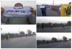البحيرة: سلسلة بشرية على طريق "دمنهور-شبراخيت" رفضًا للانقلاب