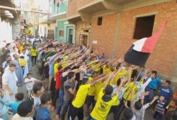 مسيرة شبابية تتحدي قوات الانقلاب بقرية الميمون