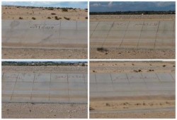 بالصور .. سيناء : مجهولون يكتبون شعارات ضد الانقلاب بطول مسار ترعة السلام