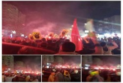 أضواء الشماريخ تضئ مسيرة مدينة نصر المناهضة للانقلاب العسكري