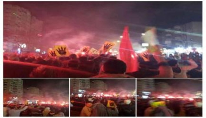 أضواء الشماريخ تضئ مسيرة مدينة نصر المناهضة للانقلاب العسكري