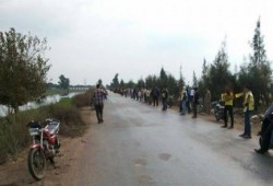 الدقهلية: سلسله بشرية علي طريق "نبروه - تيره" تنديداً باقتحام المنازل واعتقال الشرفاء