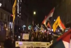 بالفيديو.. تظاهرة بفرنسا ضد الانقلاب العسكري تجوب شوارع باريس
