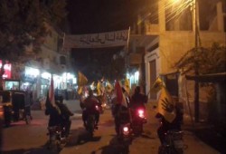 أهالي القرين يظمون مسيرة ليلية ضد الانقلاب بالدراجات النارية رافعين أعلام مصر و رابعة