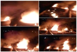 مجهولون يوقفون حركة القطارات بين أبوحماد والزقازيق بالإطارت المشتعلة