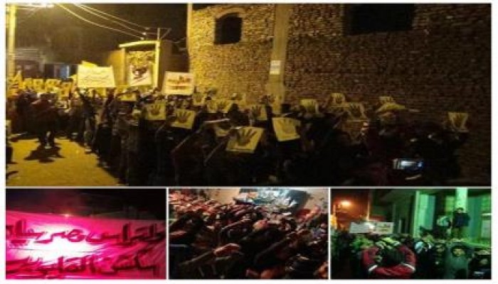 القليوبية: مسيرة ليلية حاشدة بقرية سندوة للمطالبة بالقصاص من قتلة الشهداء