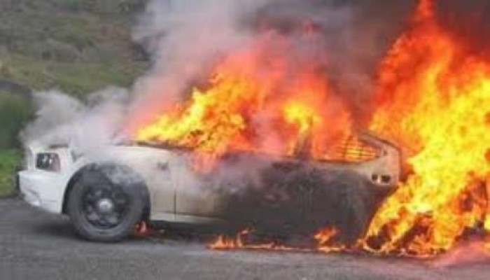 المنيا : تفحم سيارة نائب مأمور مركز مغاغة إثر حرق مجهولين لها