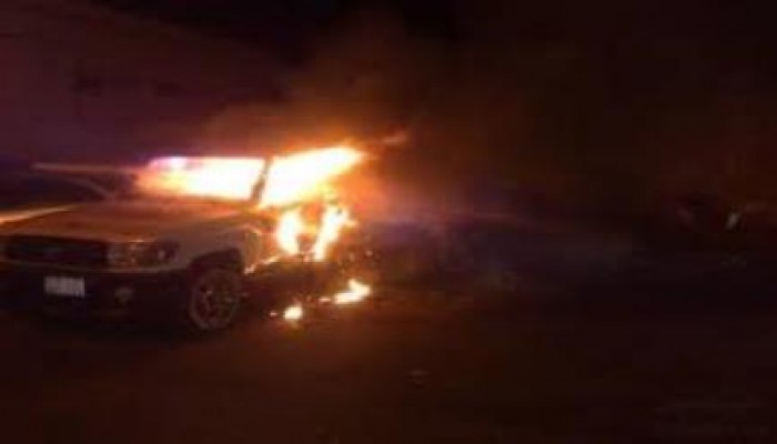 مجهولون يشعلون النار في سيارة نائب مأمور مغاغة